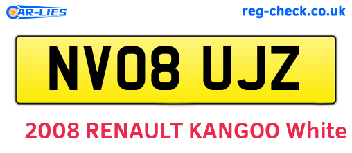 NV08UJZ are the vehicle registration plates.