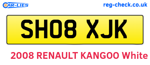 SH08XJK are the vehicle registration plates.