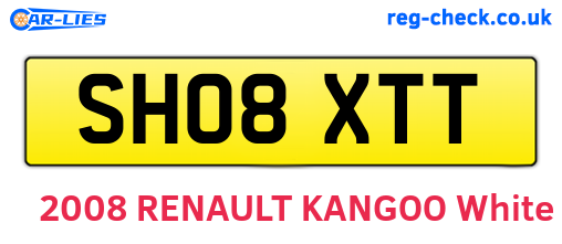 SH08XTT are the vehicle registration plates.