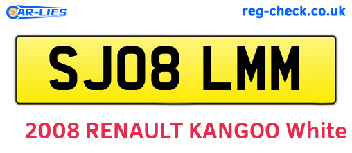 SJ08LMM are the vehicle registration plates.