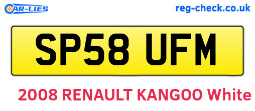 SP58UFM are the vehicle registration plates.