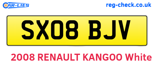 SX08BJV are the vehicle registration plates.