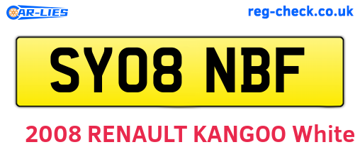 SY08NBF are the vehicle registration plates.