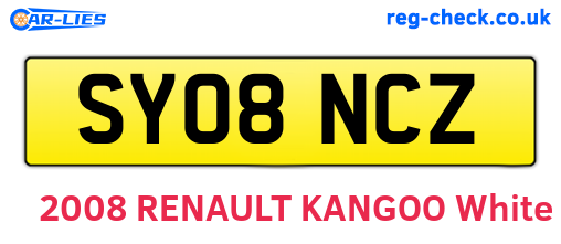 SY08NCZ are the vehicle registration plates.