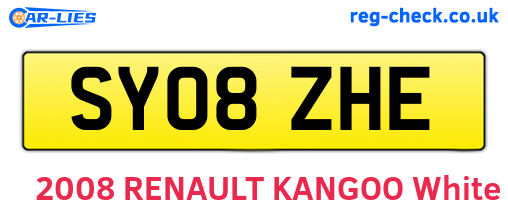 SY08ZHE are the vehicle registration plates.