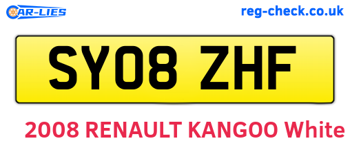 SY08ZHF are the vehicle registration plates.