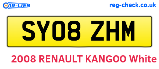 SY08ZHM are the vehicle registration plates.