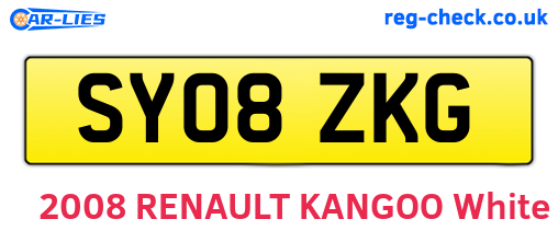 SY08ZKG are the vehicle registration plates.