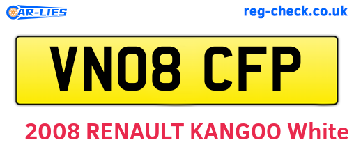 VN08CFP are the vehicle registration plates.