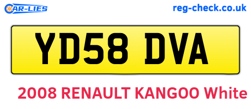 YD58DVA are the vehicle registration plates.