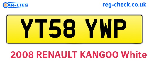 YT58YWP are the vehicle registration plates.