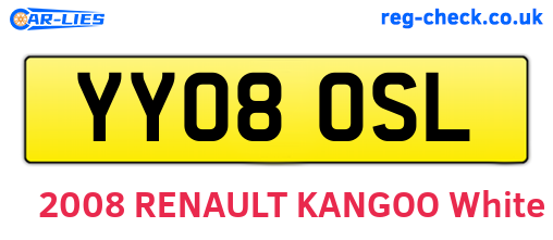 YY08OSL are the vehicle registration plates.