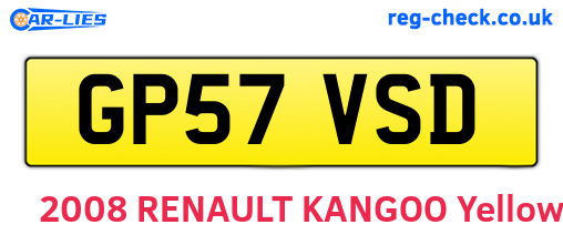 GP57VSD are the vehicle registration plates.