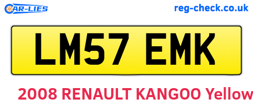 LM57EMK are the vehicle registration plates.