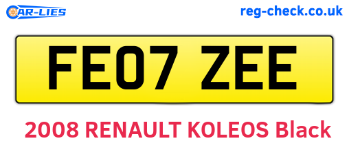 FE07ZEE are the vehicle registration plates.