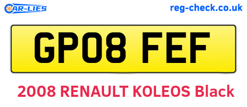 GP08FEF are the vehicle registration plates.
