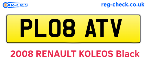 PL08ATV are the vehicle registration plates.