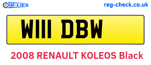 W111DBW are the vehicle registration plates.