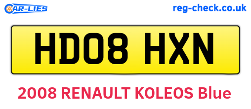 HD08HXN are the vehicle registration plates.