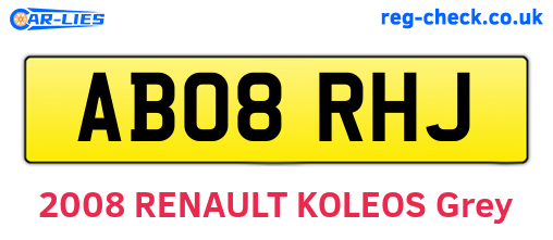 AB08RHJ are the vehicle registration plates.