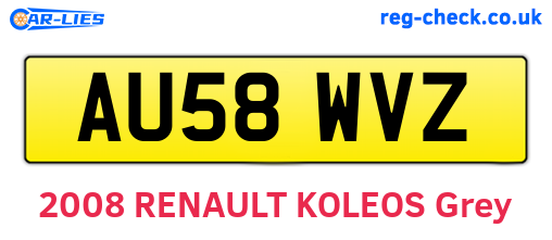 AU58WVZ are the vehicle registration plates.