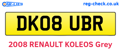 DK08UBR are the vehicle registration plates.