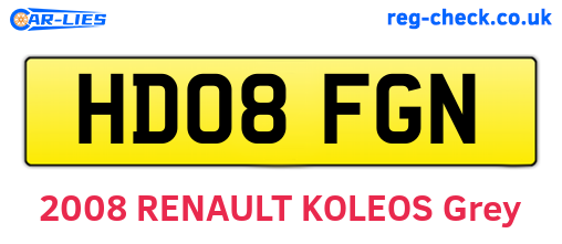 HD08FGN are the vehicle registration plates.
