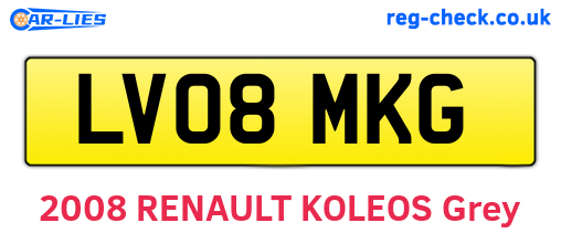 LV08MKG are the vehicle registration plates.