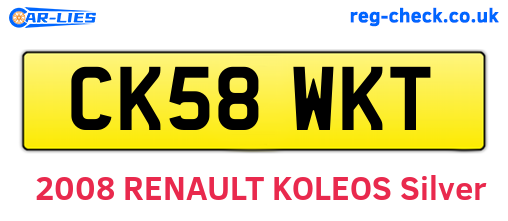 CK58WKT are the vehicle registration plates.