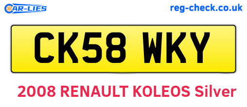 CK58WKY are the vehicle registration plates.