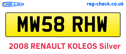 MW58RHW are the vehicle registration plates.