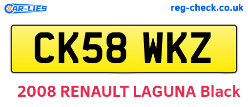 CK58WKZ are the vehicle registration plates.