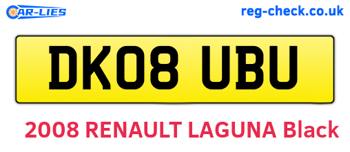 DK08UBU are the vehicle registration plates.