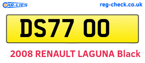 DS7700 are the vehicle registration plates.