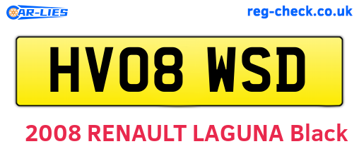 HV08WSD are the vehicle registration plates.