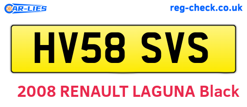 HV58SVS are the vehicle registration plates.