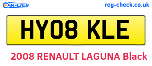 HY08KLE are the vehicle registration plates.