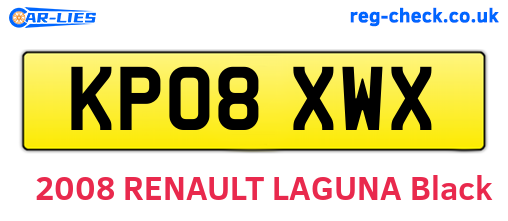 KP08XWX are the vehicle registration plates.