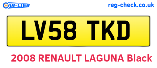LV58TKD are the vehicle registration plates.