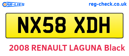 NX58XDH are the vehicle registration plates.