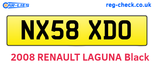 NX58XDO are the vehicle registration plates.