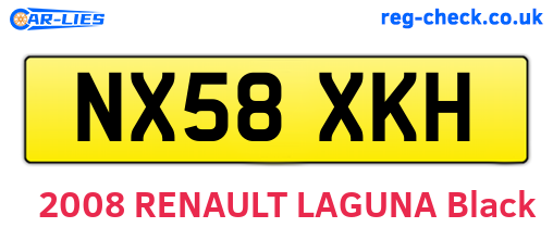NX58XKH are the vehicle registration plates.