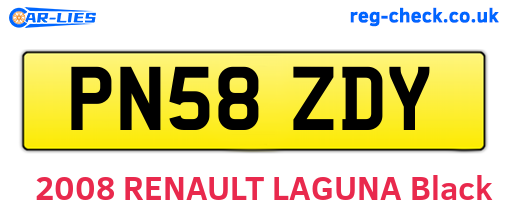 PN58ZDY are the vehicle registration plates.