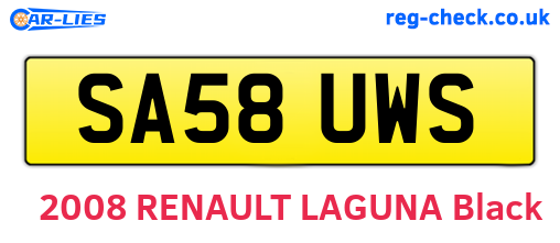 SA58UWS are the vehicle registration plates.