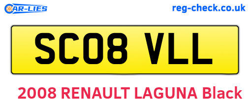 SC08VLL are the vehicle registration plates.
