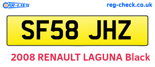 SF58JHZ are the vehicle registration plates.