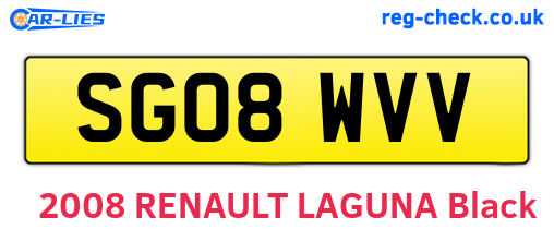 SG08WVV are the vehicle registration plates.
