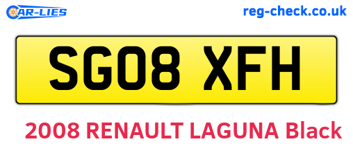 SG08XFH are the vehicle registration plates.