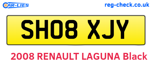 SH08XJY are the vehicle registration plates.