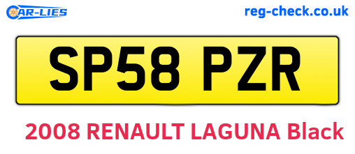 SP58PZR are the vehicle registration plates.